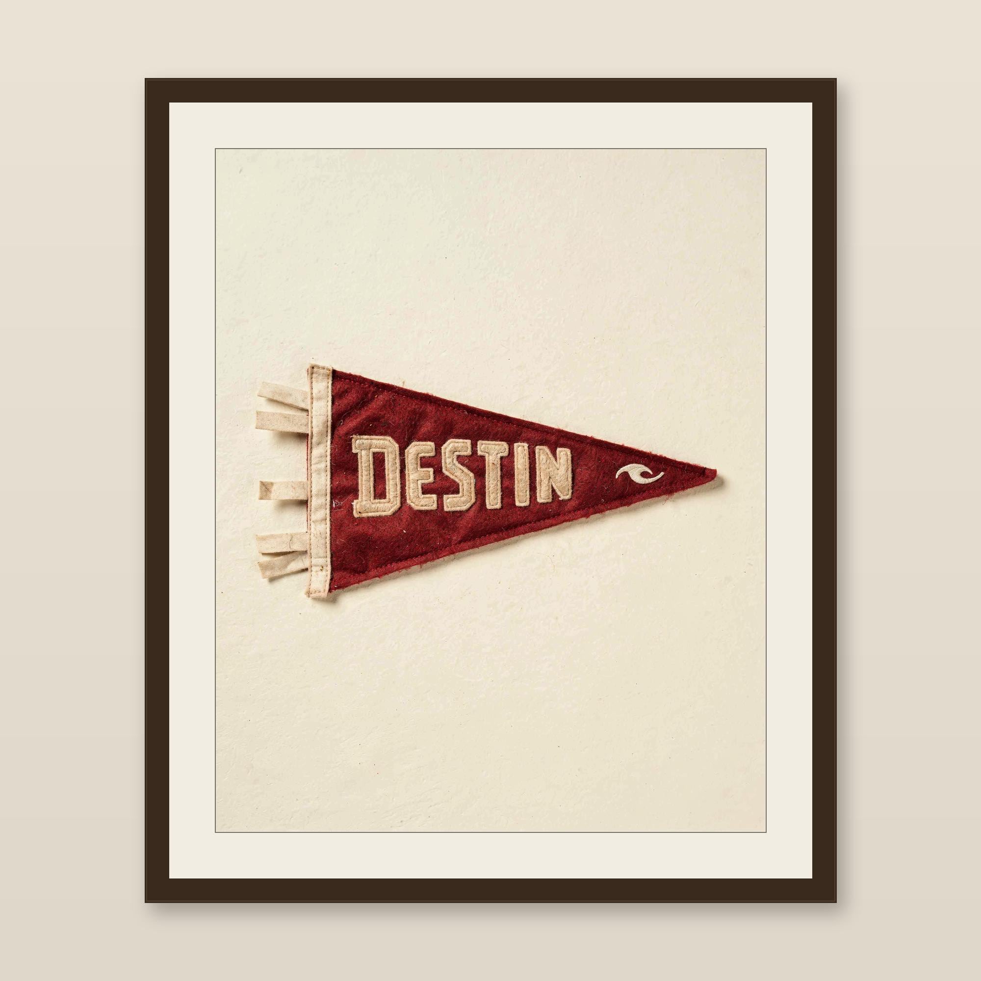 Destin, Florida Surf Pennant Print | Vintage Felt Pennant Art | Beach House Decor | Retro Surf Wall Art | Printable Digital Download