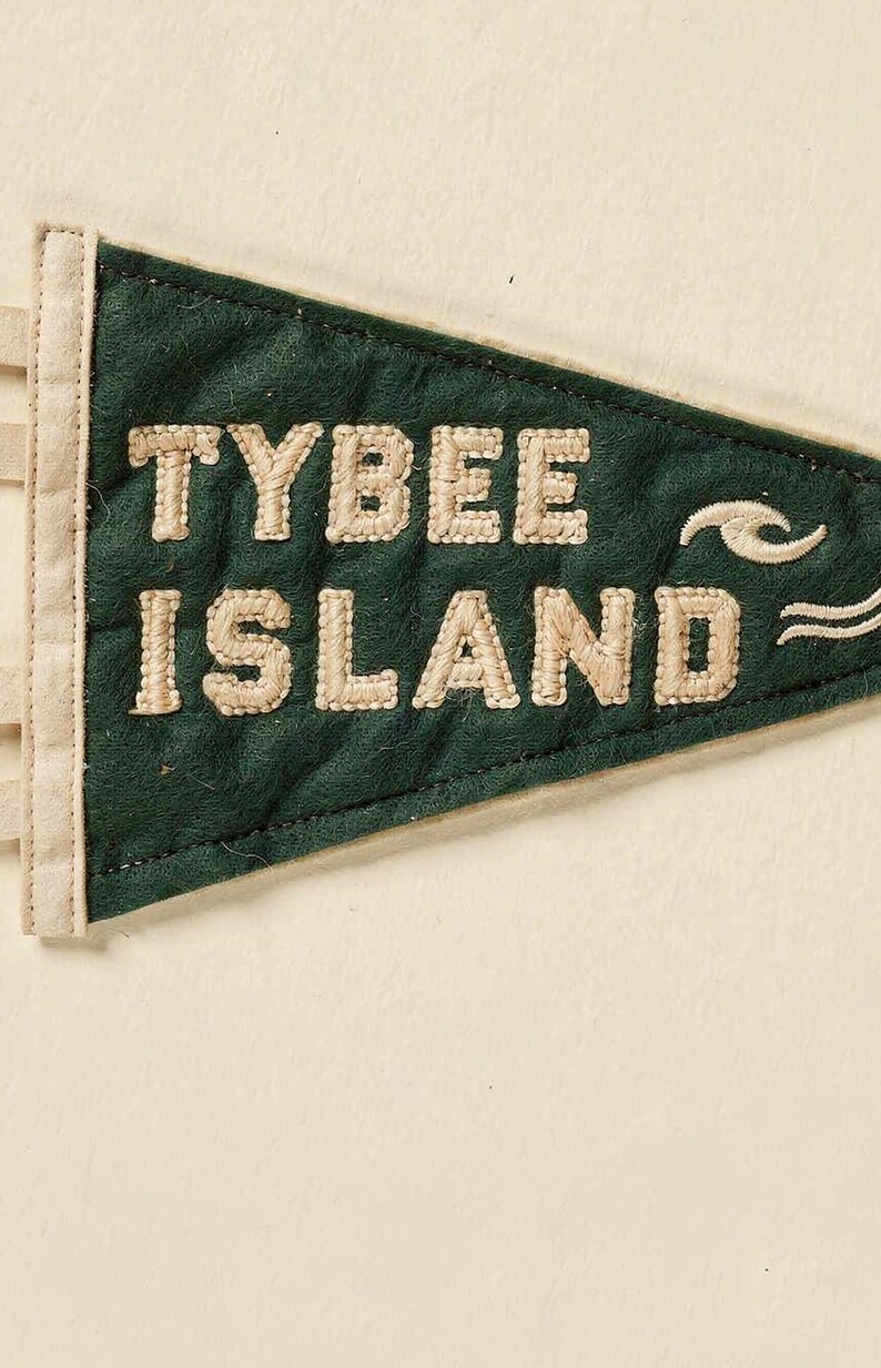 Wimpel-Print „Tybee Island, Georgia Surf“ | Vintage-Filzwimpel | Strandhaus-Deko | Retro-Surf-Wandbild | Digitaler Download zum Ausdrucken Bild 4