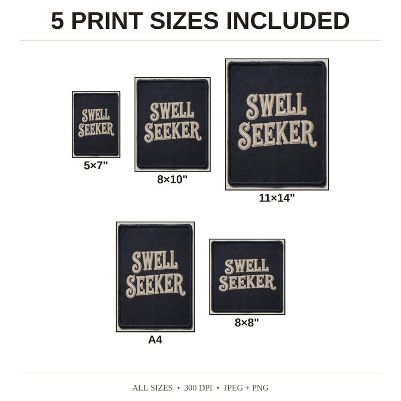 Swell Seeker Embroidered Patch Print - available print sizes: 5x7, 8x10, 11x14, A4, and square