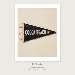 Lámina artística con banderín de surf de Cocoa Beach, póster costero enmarcado o sin enmarcar. imagen 7