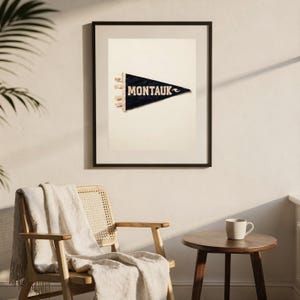 Montauk, New York Surf Pennant Print | Vintage Felt Pennant Art | Beach House Decor | Retro Surf Wall Art | Printable Digital Download image 7