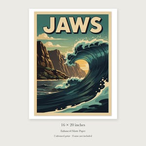 Jaws Maui Surf unframed 16 by 20 inch print on enhanced matte paper, shown with its white paper border.