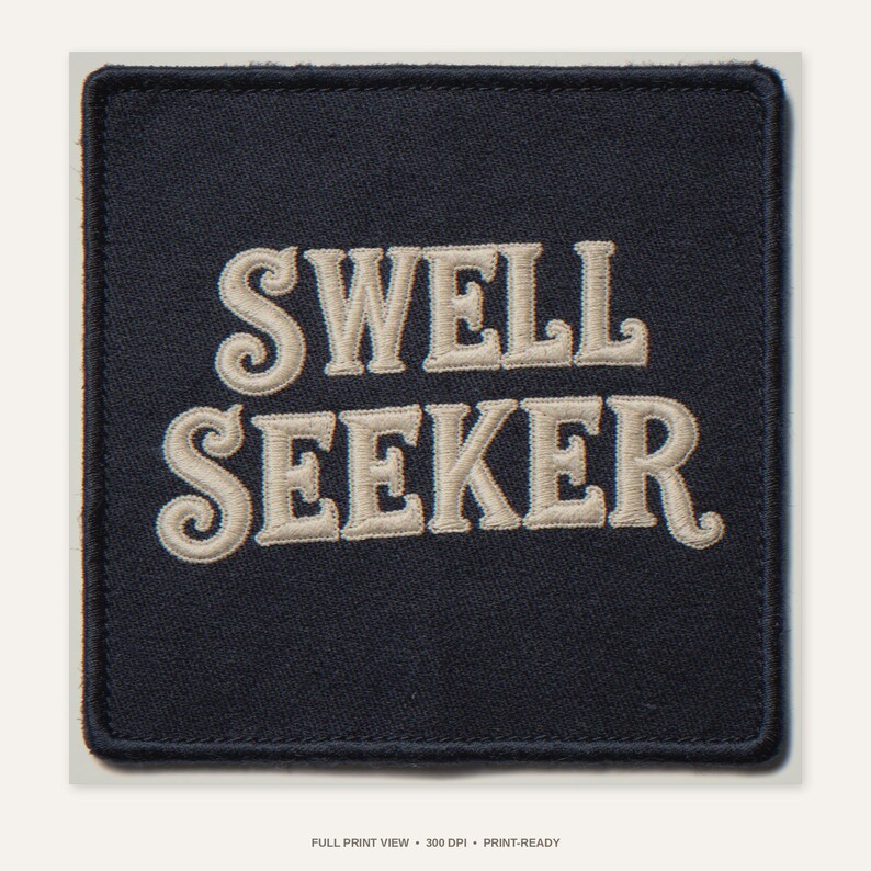 Swell Seeker Embroidered Patch Print - full unframed print view, 300 DPI print-ready quality