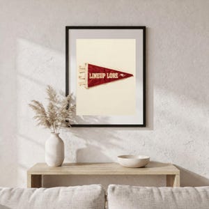 Lineup Lore vintage surf wall art styled in a relaxed coastal living room