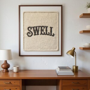 Swell Embroidered Patch Print framed in a home office setting