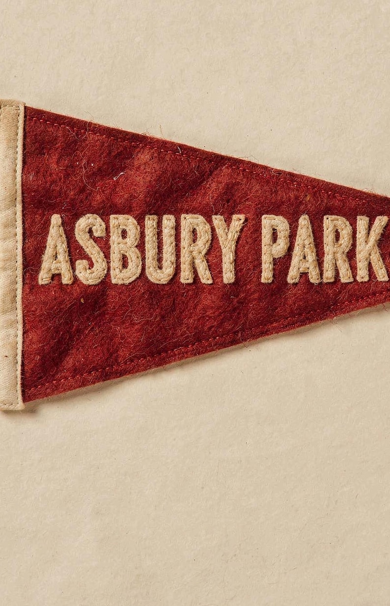 Asbury Park, New Jersey Surf Pennant Print | Vintage Felt Pennant Art | Beach House Decor | Retro Surf Wall Art | Printable Digital Download image 4