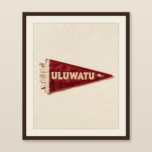 Uluwatu, Bali, Indonesia Surf Pennant Print | Vintage Felt Pennant Art | Beach House Decor | Retro Surf Wall Art | Printable Digital Downloa image 1