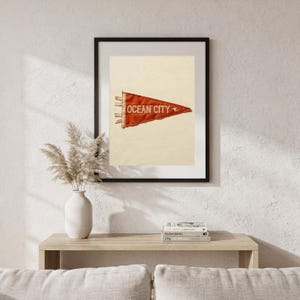 Ocean City, Maryland Surf Pennant Print | Vintage Felt Pennant Art | Beach House Decor | Retro Surf Wall Art | Printable Digital Download image 5