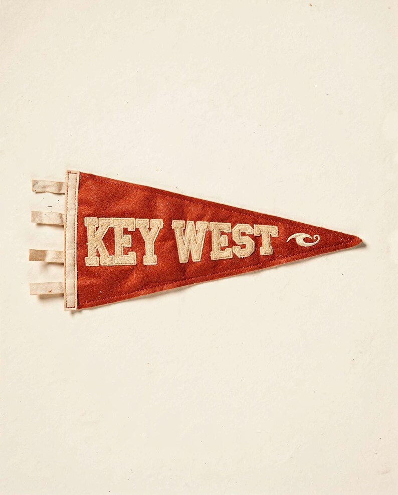 Key West, Florida Surf Pennant Print | Vintage Felt Pennant Art | Beach House Decor | Retro Surf Wall Art | Printable Digital Download image 2