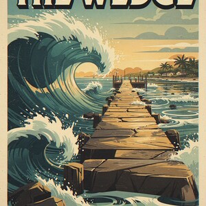 The Wedge coastal scene unframed printed artwork and full composition with its paper border.