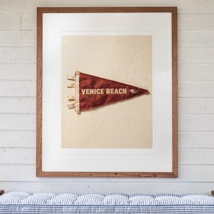 Venice Beach, California Surf Pennant Art Print, Framed or Unframed Coastal Poster image 13