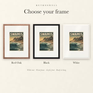 Swamis Surf Travel Poster, Framed or Unframed Vintage Style Coastal Print image 4