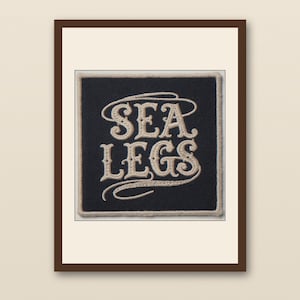 Sea Legs Patch Print | Vintage Surf Wall Art | Nautical Decor | Printable Coastal Art | Navy Canvas Style