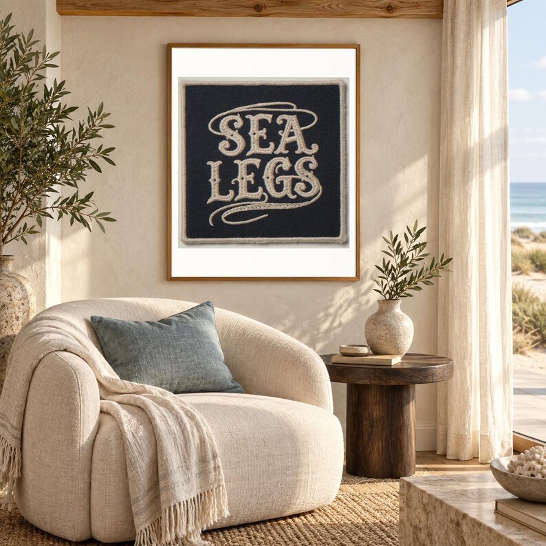 Sea Legs Patch Print | Vintage Embroidered Patch Wall Art (Digital Download) image 2