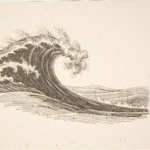 Vintage Wave Etching Print | Vintage Surf Wall Art (Digital Download) image 7