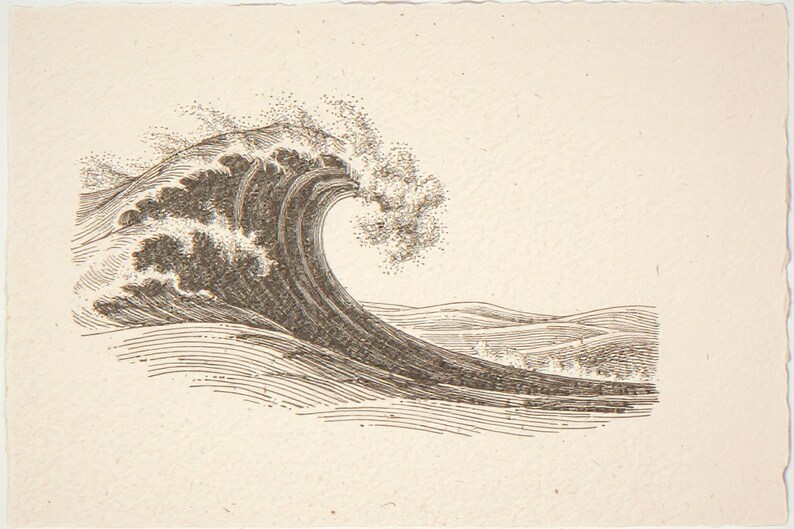 Vintage Wave Etching Print | Vintage Surf Wall Art (Digital Download) image 7