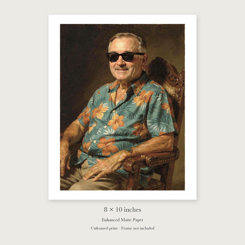 Harry S. Truman Surfer unframed 8 by 10 inch print on enhanced matte paper, shown with its white paper border.
