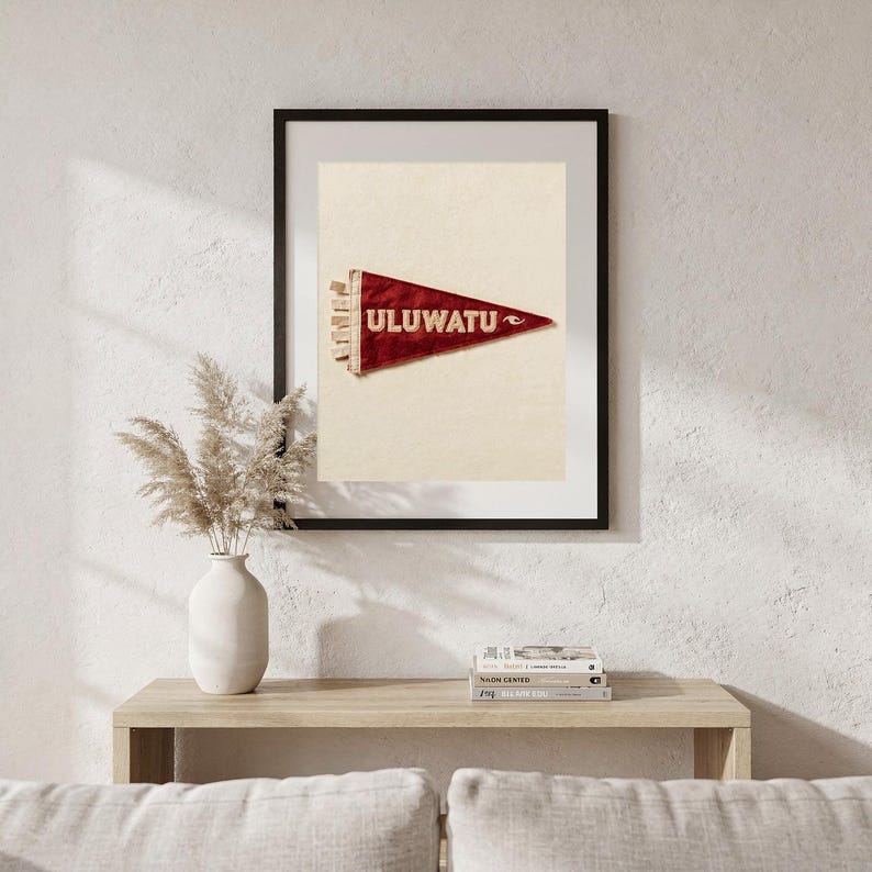 Uluwatu, Bali, Indonesia Surf Pennant Print | Vintage Felt Pennant Art | Beach House Decor | Retro Surf Wall Art | Printable Digital Downloa image 5