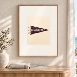 St. Augustine Surf Pennant Art Print, Framed or Unframed Coastal Poster image 12