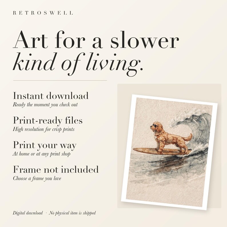 RetroSwell digital download: instant download, print-ready files, print at home or at any print shop. Frame not included.