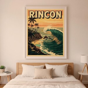 Rincon California Surf Poster | Vintage Beach Print | Coastal Wall Art | Surfing Decor | Printable Wall Art | Digital Download image 7
