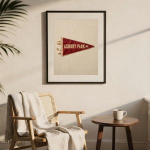 Asbury Park, New Jersey Surf Pennant Print | Vintage Felt Pennant Art | Beach House Decor | Retro Surf Wall Art | Printable Digital Download image 7