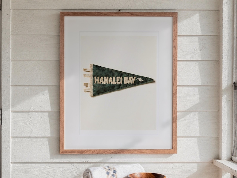 Hanalei Bay, Kauai, Hawaii Surf Pennant Print