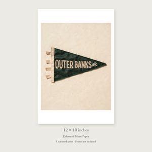 Outer Banks Surf Pennant Art Print, Framed or Unframed Coastal Poster image 8