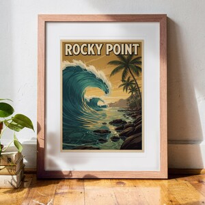Rocky Point Surf Travel Poster, Framed or Unframed Vintage Style Coastal Print image 13