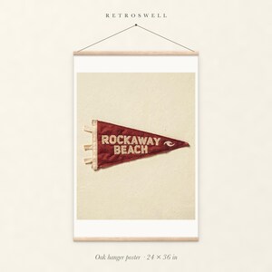 Rockaway Beach Surf Pennant Art Print, Framed or Unframed Coastal Poster image 5