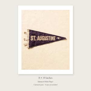 St. Augustine Surf Pennant unframed 8 by 10 inch print on enhanced matte paper, shown with its white paper border.