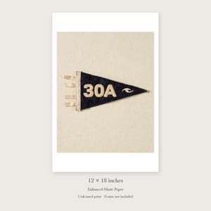 30A, Florida Surf Pennant unframed 12 by 18 inch print on enhanced matte paper, shown with its white paper border.