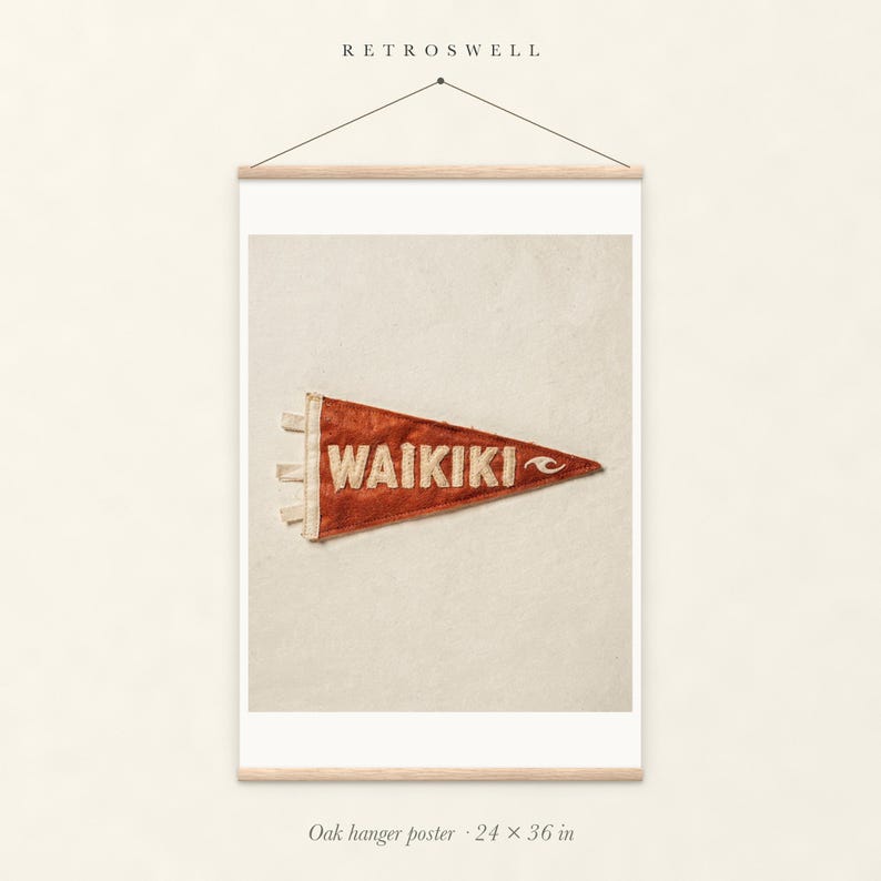 Waikiki, Oahu, Hawaii Surf Pennant Print