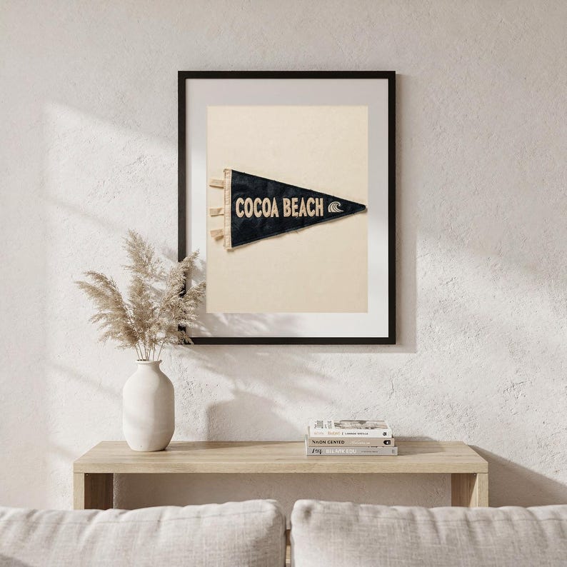 Cocoa Beach, Florida Surf Pennant Print | Vintage Felt Pennant Art | Beach House Decor | Retro Surf Wall Art | Printable Digital Download image 5