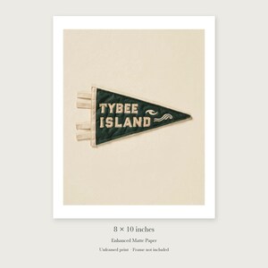 Tybee Island, Georgia Surf Pennant unframed 8 by 10 inch print on enhanced matte paper, shown with its white paper border.