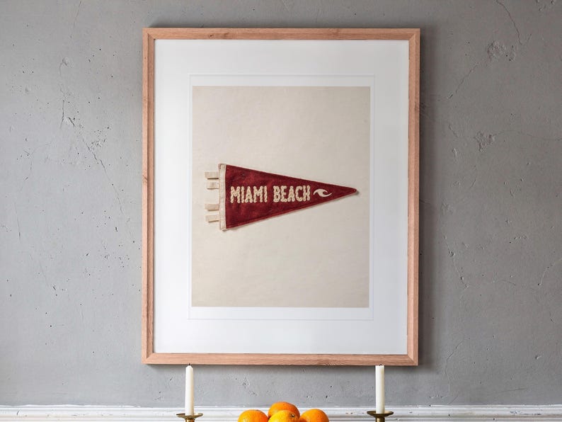 Miami Beach, Florida Surf Pennant Print