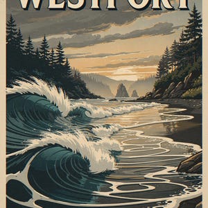 Westport Surf full artwork and composition, shown flat without a room setting.