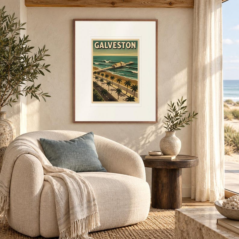 Galveston Texas Surf Poster