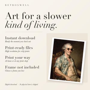 RetroSwell digital download: instant download, print-ready files, print at home or at any print shop. Frame not included.