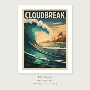 Cloudbreak Surf unframed 8 by 10 inch print on enhanced matte paper, shown with its white paper border.