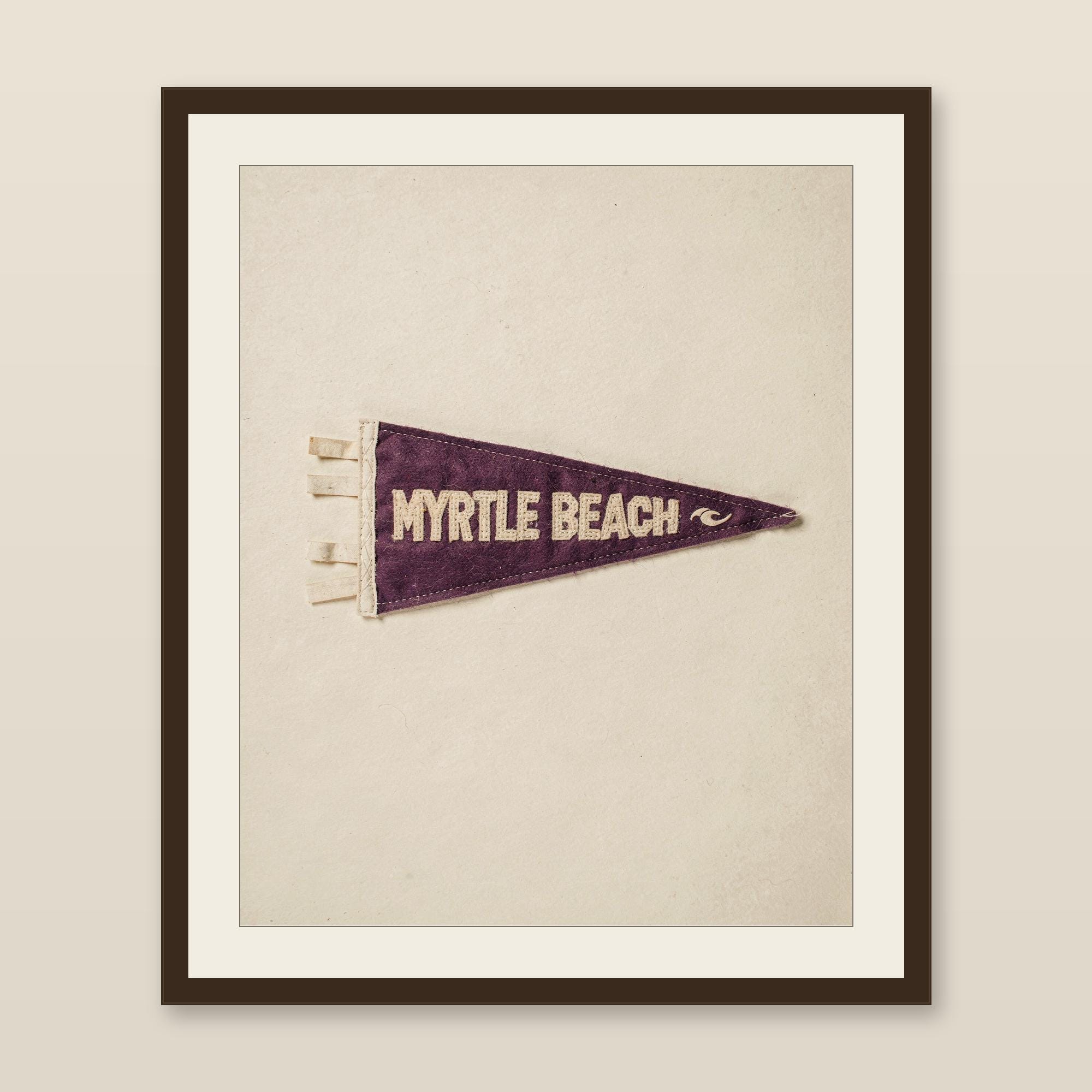 Myrtle Beach, South Carolina Surf Pennant Print | Vintage Felt Pennant Art | Beach House Decor | Retro Surf Wall Art | Printable Digital Dow