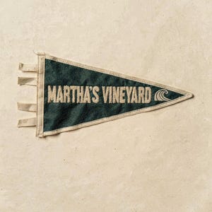 Martha's Vineyard, Massachusetts Surf Pennant Print | Vintage Felt Pennant Art | Beach House Decor | Retro Surf Wall Art | Printable Digital image 2