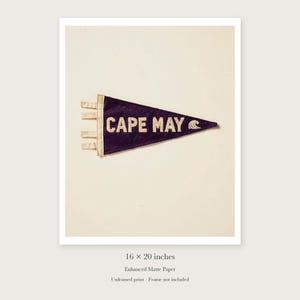 Cape May Surf Pennant unframed 16 by 20 inch print on enhanced matte paper, shown with its white paper border.