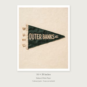 Outer Banks Surf Pennant Art Print, Framed or Unframed Coastal Poster image 9