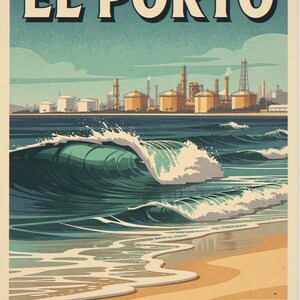 El Porto Manhattan Beach Surf full artwork and composition, shown flat without a room setting.