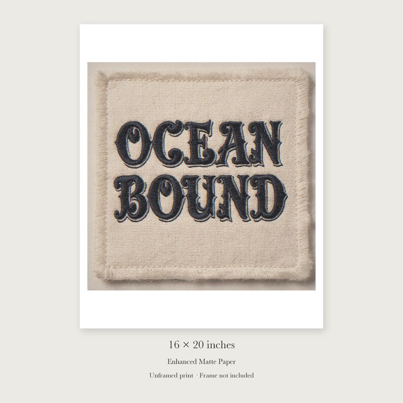 Ocean Bound Patch unframed 16 by 20 inch print on enhanced matte paper, shown with its white paper border.