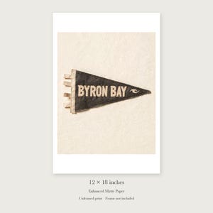 Byron Bay Surf Pennant unframed 12 by 18 inch print on enhanced matte paper, shown with its white paper border.