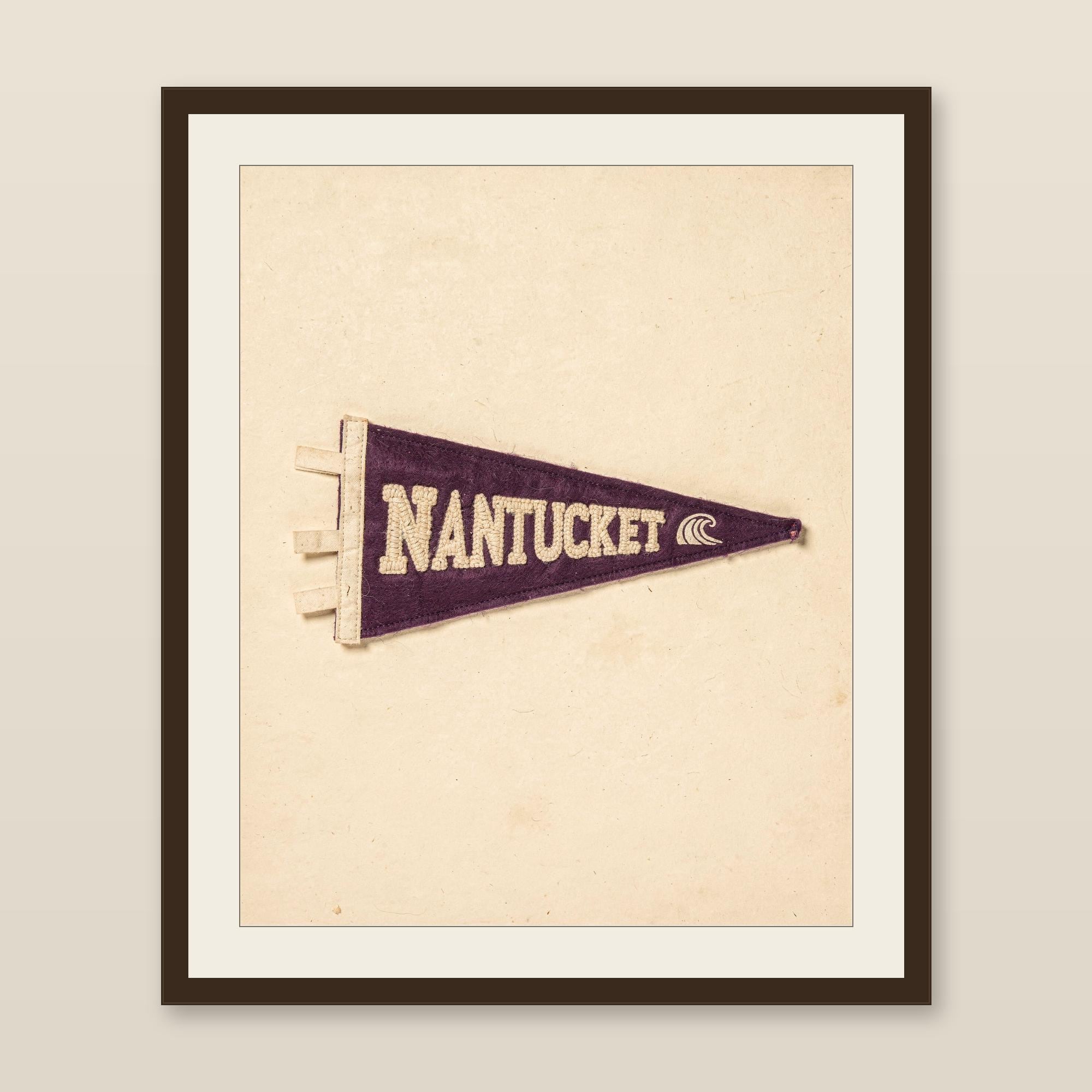 Nantucket, Massachusetts Surf Pennant Print | Vintage Felt Pennant Art | Beach House Decor | Retro Surf Wall Art | Printable Digital Downloa