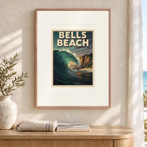 Bells Beach Australia Surf Travel Poster, Framed or Unframed Vintage Style Coastal Print image 12