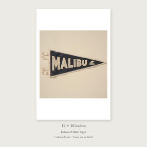 Malibu Surf Pennant Art Print, Framed or Unframed Coastal Poster image 8